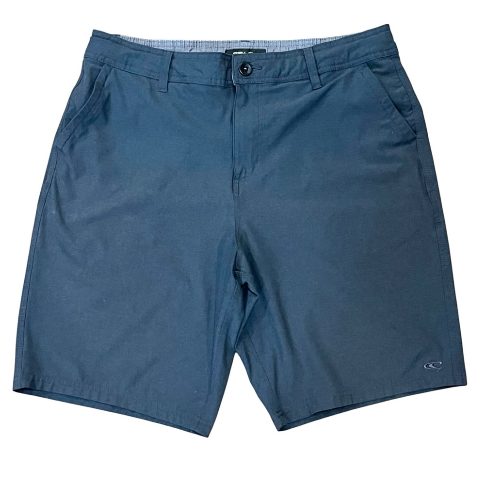 O'Neill Hybrid Shorts Mens 34 Gray Stretch Performance Casual Flat Front 9”